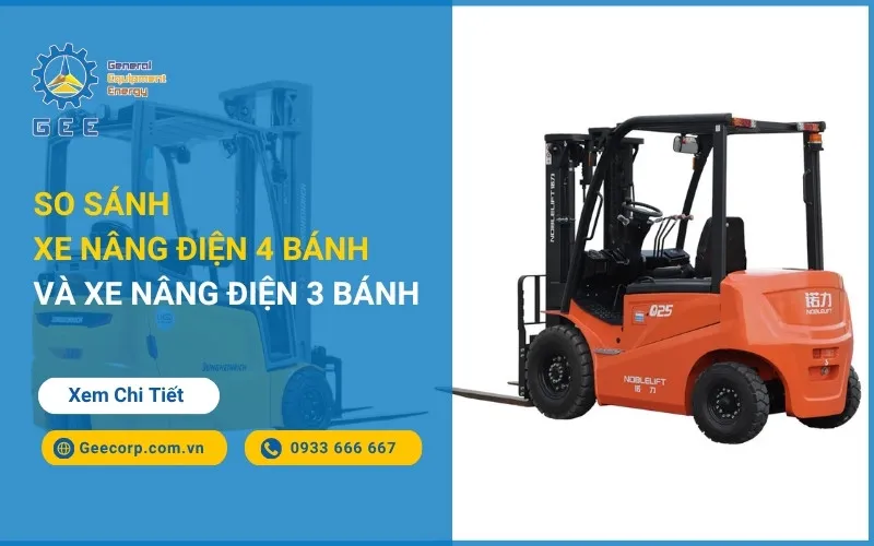 So sánh xe nâng điện 4 bánh và xe nâng điện 3 bánh