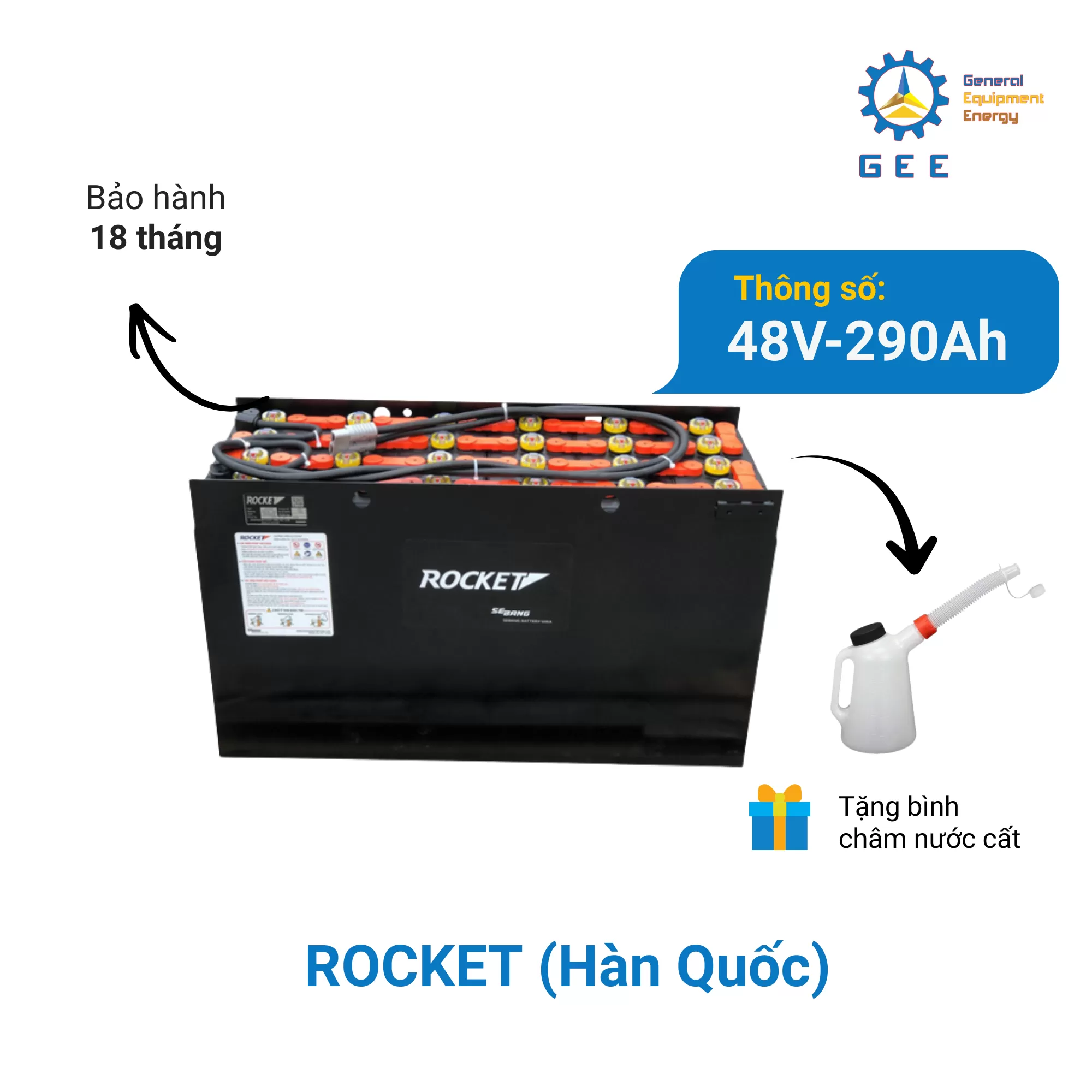Ắc quy xe nâng điện Rocket 48V-290Ah 