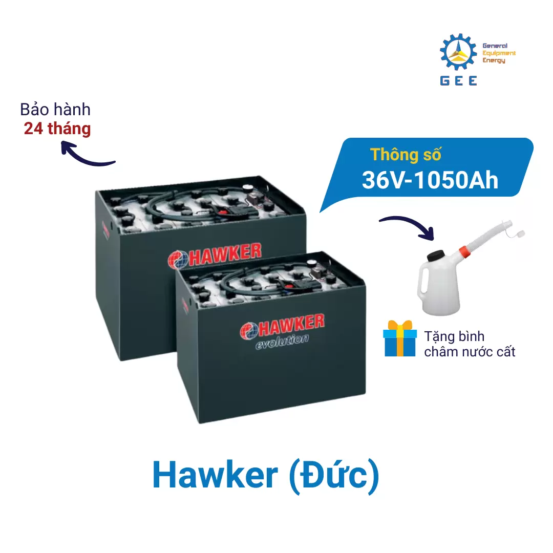 Ắc quy xe nâng điện Hawker 36V-1050Ah