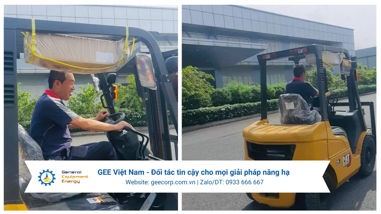 Bàn giao thần tốc xe nâng CAT 2.5 tấn - Công ty Giấy Yuen Foong Yu (VN) Bình Dương